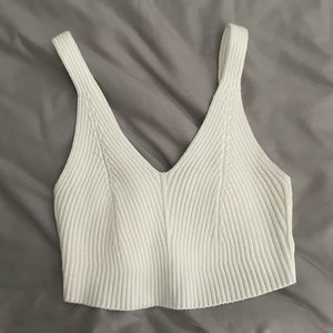 off white crocheted tank top